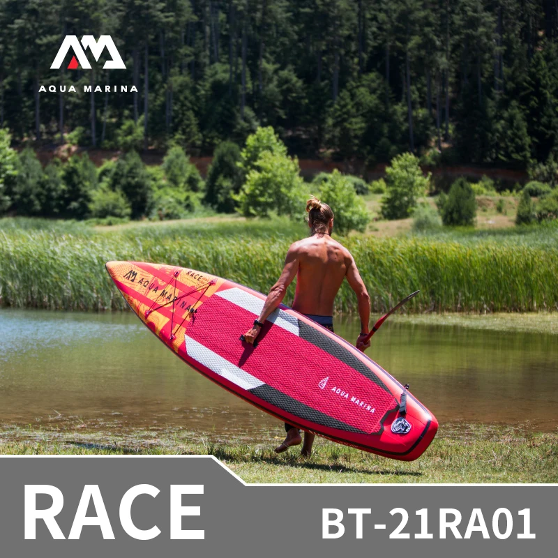 

AQUA MARINA RACE 3.8m/4.2m Inflatable Surfboard Pointed Design Fast Surfing Water Sports Competition Surfboard 2 Size