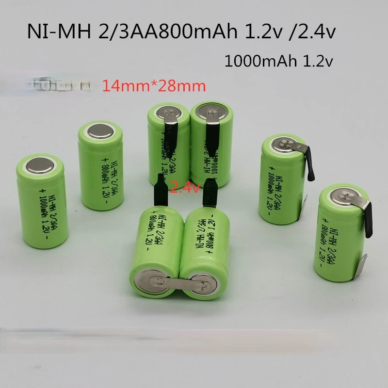 2/3AA 1000mAh 1.2v/2.4v akumulator Ni-MH 2/3AA1000mAh z arkuszem niklowym do golarki FLYCO Superman akumulator