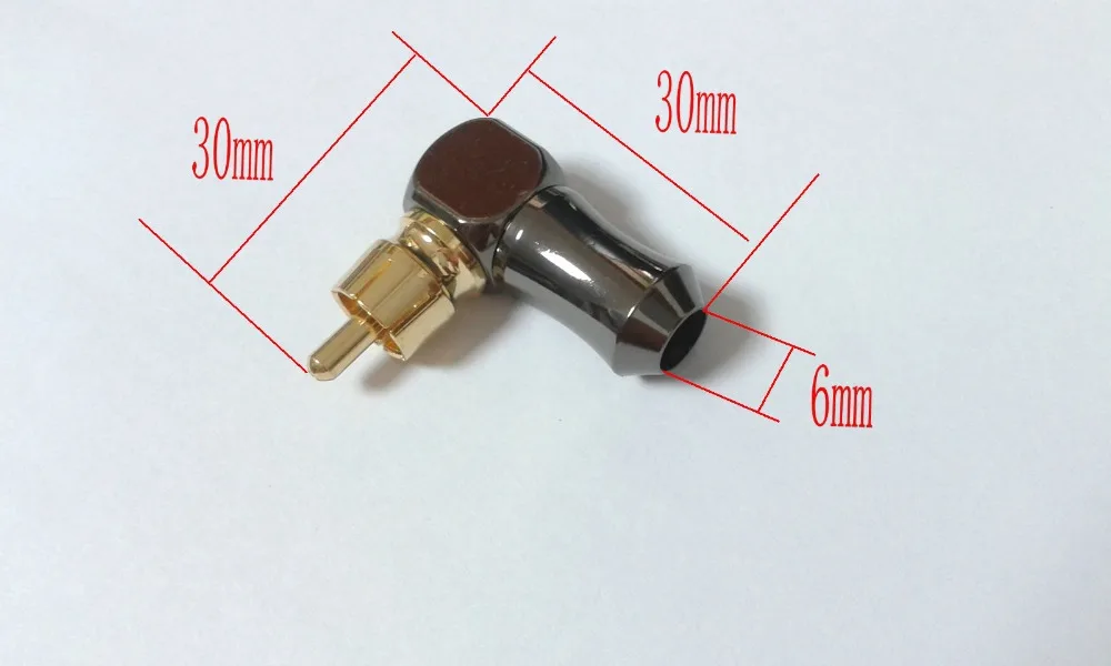 

500pcs brass Audio Connector RCA Right Angle RCA plug Audio Video connector soldering NEW