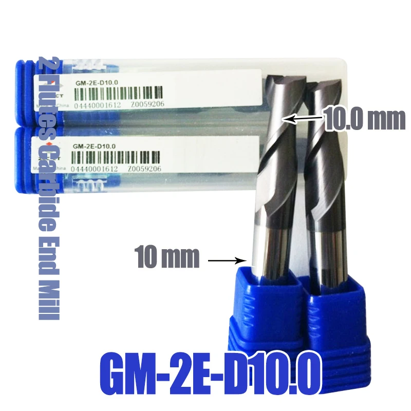 10pcs ZCC 10mm End Mill GM-2E-D10.0 Solid Carbide EndMill 2 flutes Straight Shank Milling Cutter