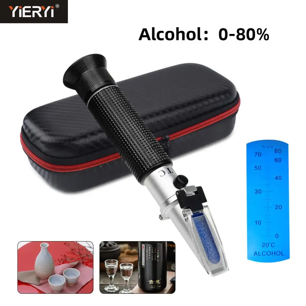 yieryi 0-80 Alcohol Refractometer Concentration Detector Of Liquor Alcohol 0-80% v/v