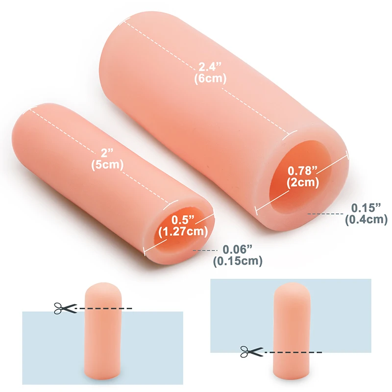 2Pcs Extended Thickened Finger Protector Silicone Tube Thumb Covers Toe Protection For Foot Corn Blister Cracked Care Tools
