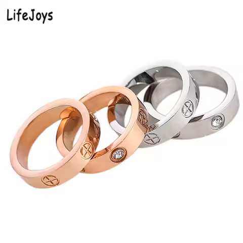 Screw Rings Stainless Steel Love Ring Luxury Brand Jewelry Phillips for Women Nail Shape Rose Gold Silver Color Size 5 To10