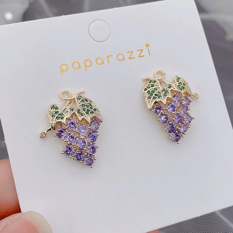 

Stud Earrings For Women 925 Silver Needles High Quality Elegant Vintage Purple Grapes Ear Studs Fine Jewelry Gift Drop Shipping