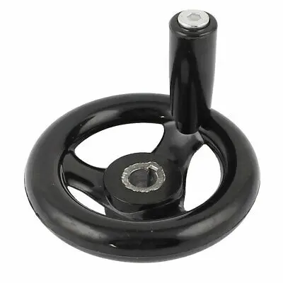 

12 x 100mm Black 3 Spoke Revolving Handle Hand Wheel