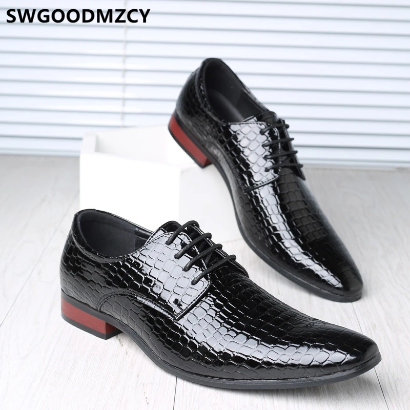 Oxford Shoes For Men Luxury Crocodile Shoes Men Formal Evening Dress Coiffeur Italian Brand Office Shoes Men Classic Plus Size