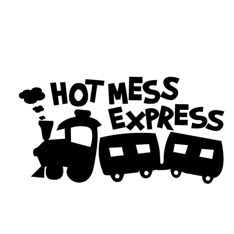 

17*8.9cm Hot Mess Express Train Die Cut Decal Window Bumper Sticker Car Soccer Mom Van Car Styling Car Sticker