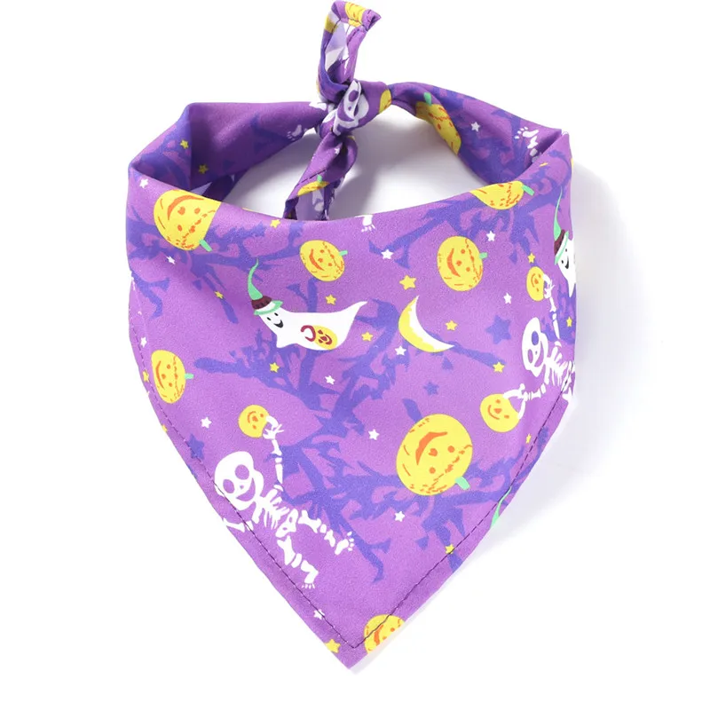 Imagem -04 - Halloween Cão Bandanas Abóbora Crânio Algodão Ajustável Pet Cães Cachecol Bandanas Cão Acessórios para o Meio Grande Cão 50 Peças