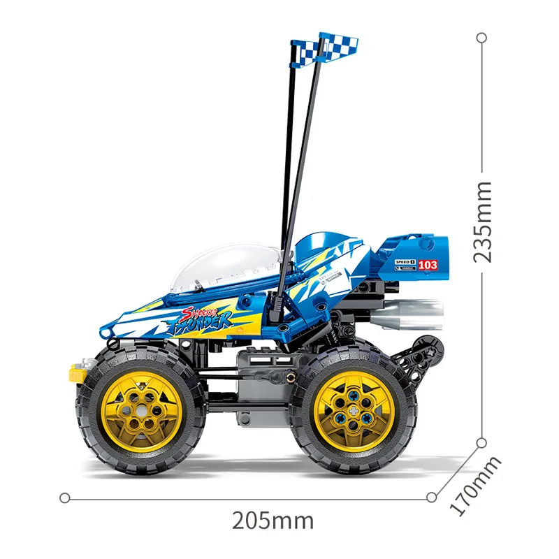 Technische blaue Wirbelwind Monster Rad 2,4 GHz RC tanzen akrobatische Auto bauen Block Berg Fahrzeug 2,4 GHz Fernbedienung Spielzeug