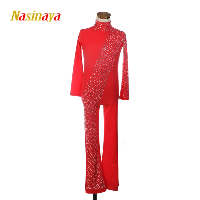 

Women's One Piece Nasinaya Figure Skating Competition Training Jersey Leotard Rhythmic Gymnastics Long Sleeve Brilliant Diamond