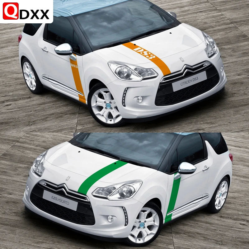 3 pz per Citroen DS3 Car Body Door Decor Stickers Racing Sport Hood Bonnet Stripes Auto Door accessori esterni prodotti per Auto