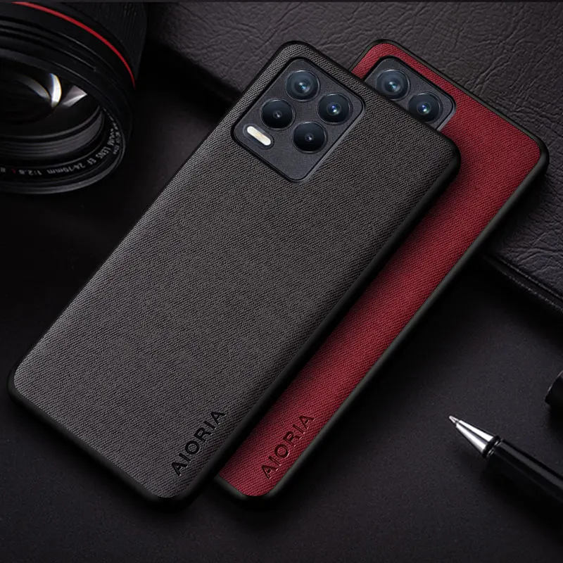 Case For Realme 8 Pro 8 4G 5G funda Simple Design Textile Leather Phone Cover for OPPO Realme 8 Pro 8 4G 5G case