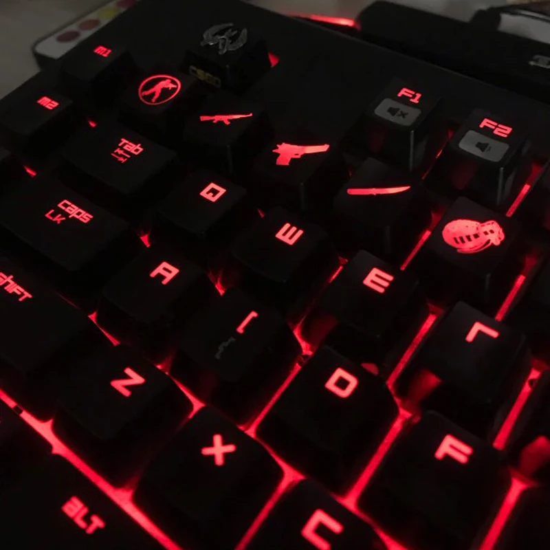 CS GO Gaming keycap Key Button CSGO CF key game keycaps Game Accessories Personality Pervious ABS Cap for Mechanical keyboard