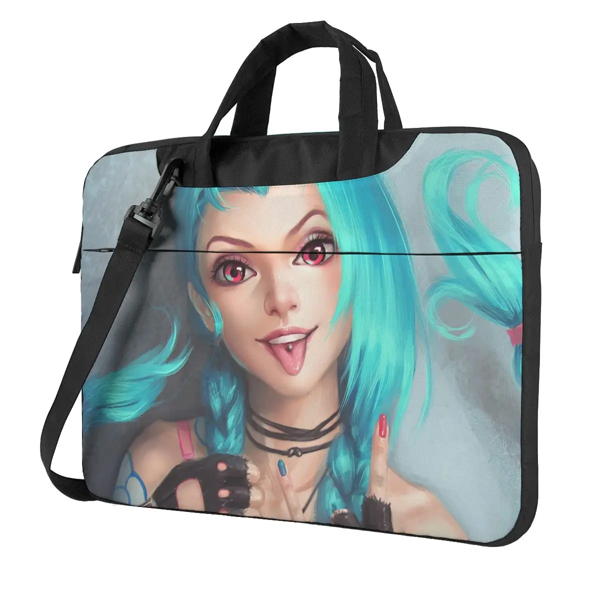 

Video Game,League Of Legends,Jinx Laptop Bag Case Protective Vintage Computer Bag Bicycle Crossbody Laptop Pouch