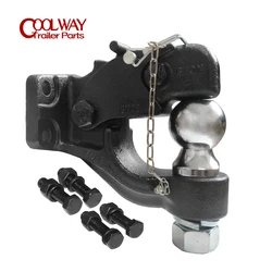 Heavy Duty Pintle Hook Combo 50mm/2Inch Ball Trailer Hitch Towing Capacity 8 TON RV Parts Camper Accessories Caravan Components