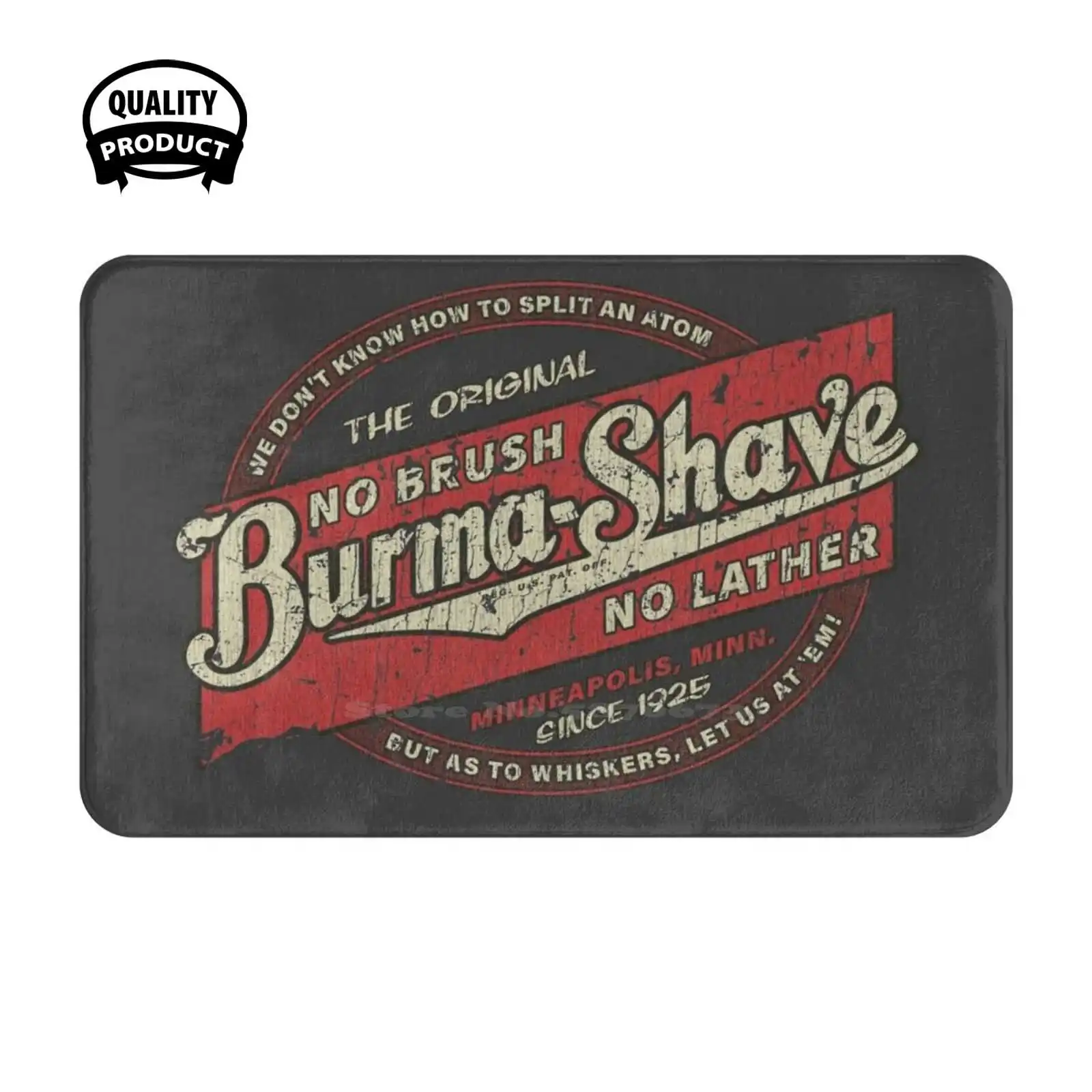 Burma - Shave 1925 Soft Cushion Home Carpet Door Mat Car Rug Shaving Cream Barber Shop Bearded Razer Beards Whiskers Straight