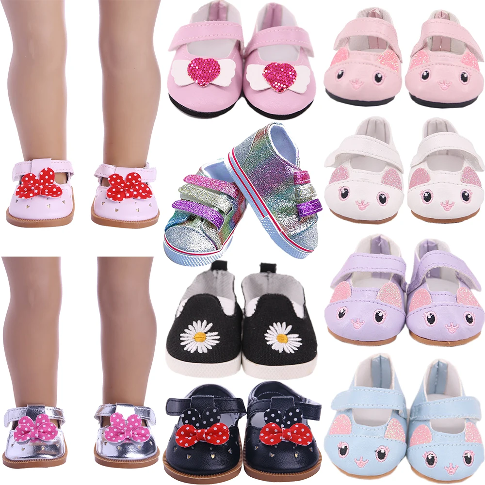 Doll Shoes 7 cm For 18 Inch American Doll Girl Toy 43 cm Born Baby Doll Clothes Our Generation,Birthday Present