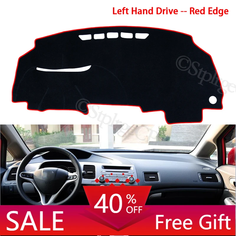 for Honda Civic 8 2006~2011 Anti-Slip Mat Dashboard Cover Pad Sunshade Dashmat Protect Carpet Accessories FB FK FA FD 2007 2008