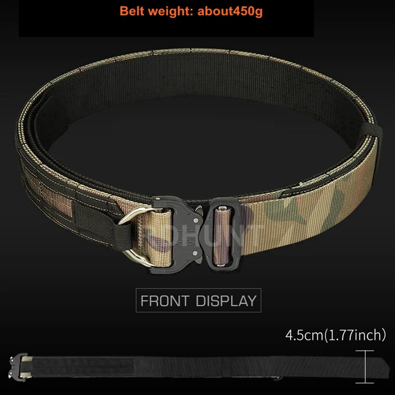 4.5CM Airsoft Tactical Belt Hunting Quick Release Alloy Nylon Belt Length 121cm Fashion Men Waistband Outdoor Hunting