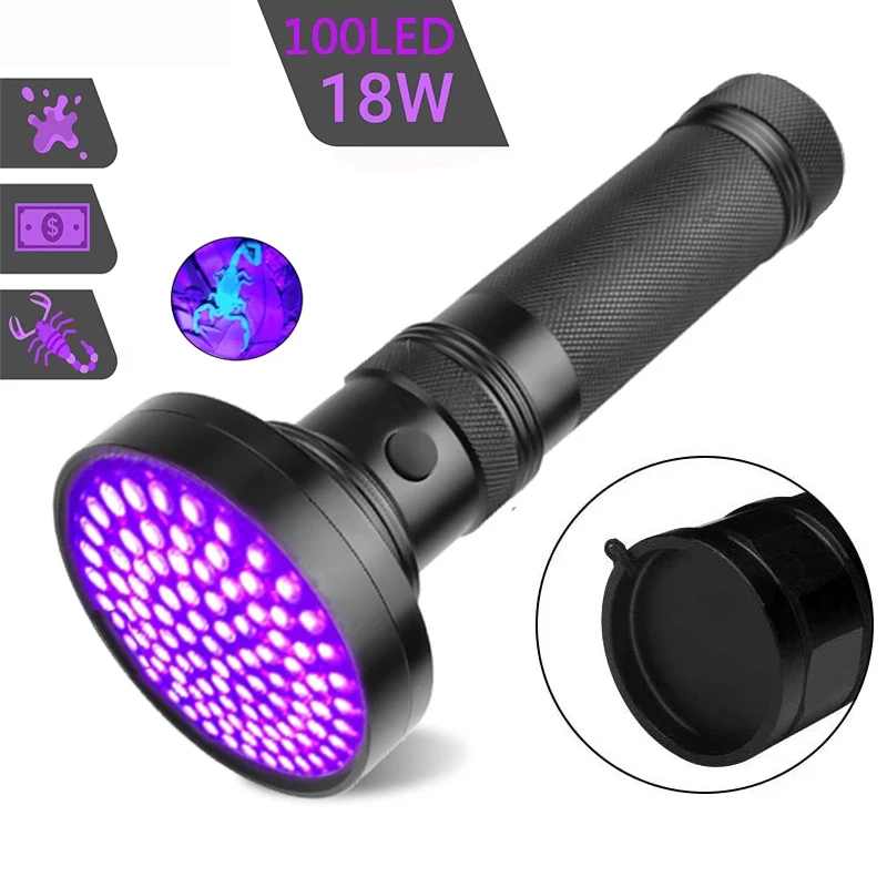 D2 UV 128LED edc Light Purple Light Ultra Violet 51LED 21LED 12LED UV LED Flashlight 395nm UltraViolet Flashlight LED Torch Lamp