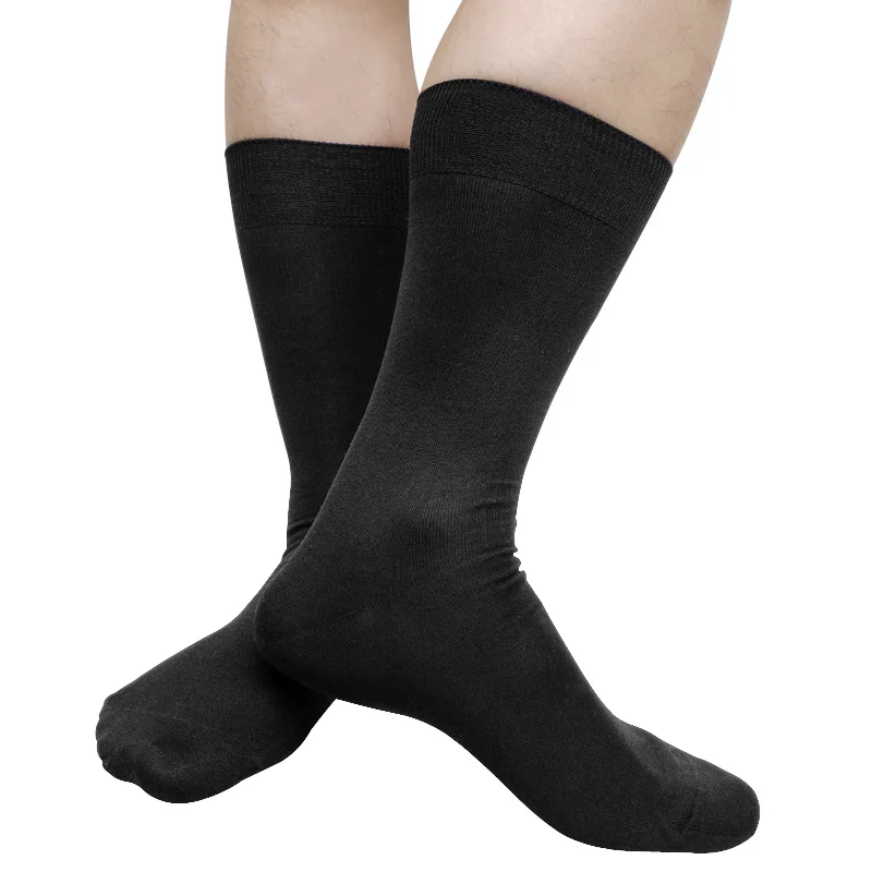 Schwarze, solide Herren-Kleidersocken aus hochwertiger Baumwolle, weiche, formelle Business-Anzugsocken, sexy Socken für Hochzeitsgeschenk