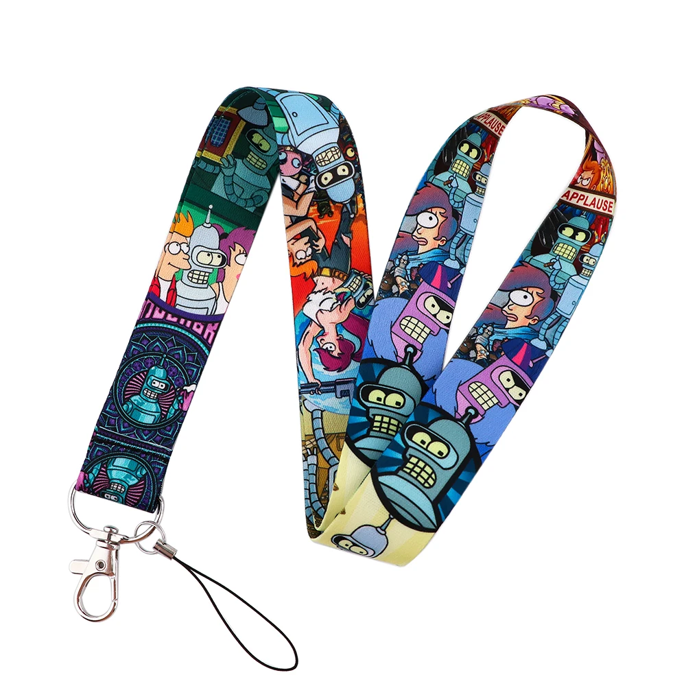 CB1052 Cartoon Anime Lanyards Funny Neck Strap Straps Ribbons Phone Buttons ID Card Holder Lanyard Buttons DIY Hanging Rope