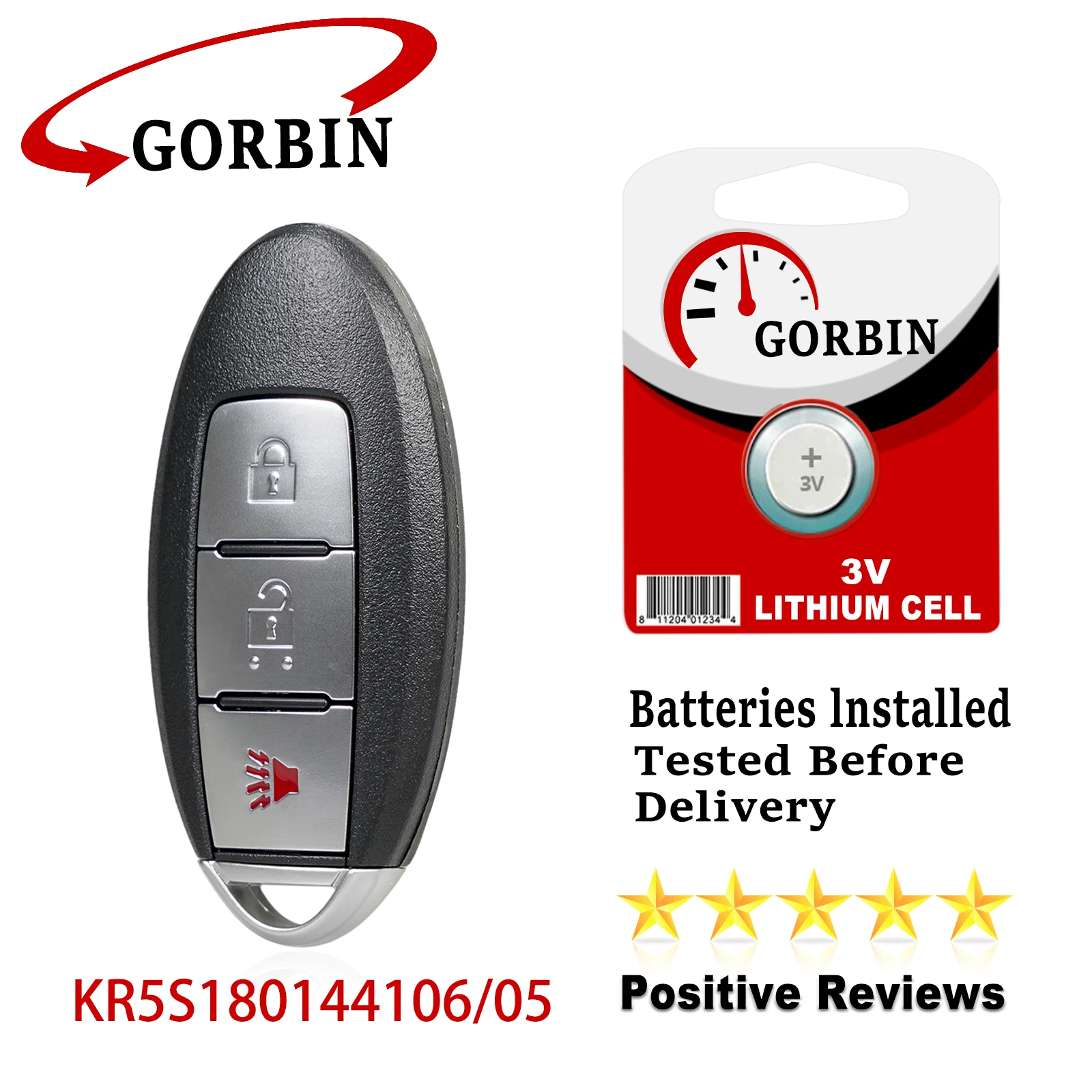 GORBIN for Nissan Key 3 Button 433Mhz Remote Car Key for Nissan Rogue US X-Trail South Asia 4A Chip KR5S180144106/05