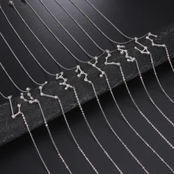 Lucktune Zircon Constellation Pendant Necklace Libra Virgo Zodiac Necklace for Women Stainless Steel Birthday Jewelry Gifts 2025