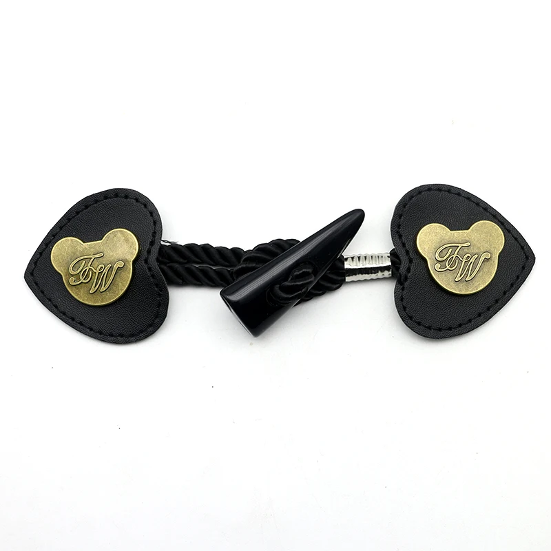 A Pair Horn Buttons Women\'s Coat Buttons for Sewing Jacket Coat Cardigan Handwork Clothing Decoration Buckle Cowhide/Leather