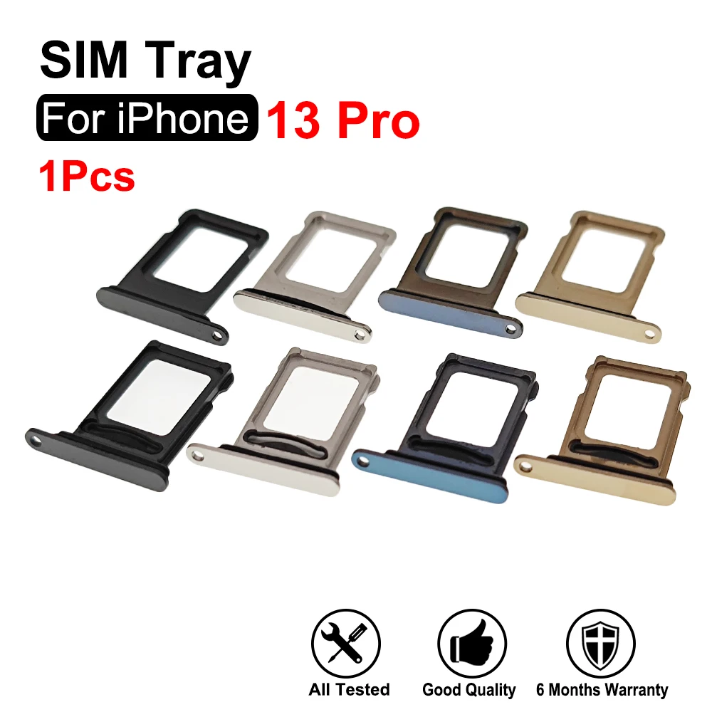 For iPhone 13 Pro 13pro Single Dual SIM Card Tray Slot With Waterproof Rubber Ring Replacement Parts