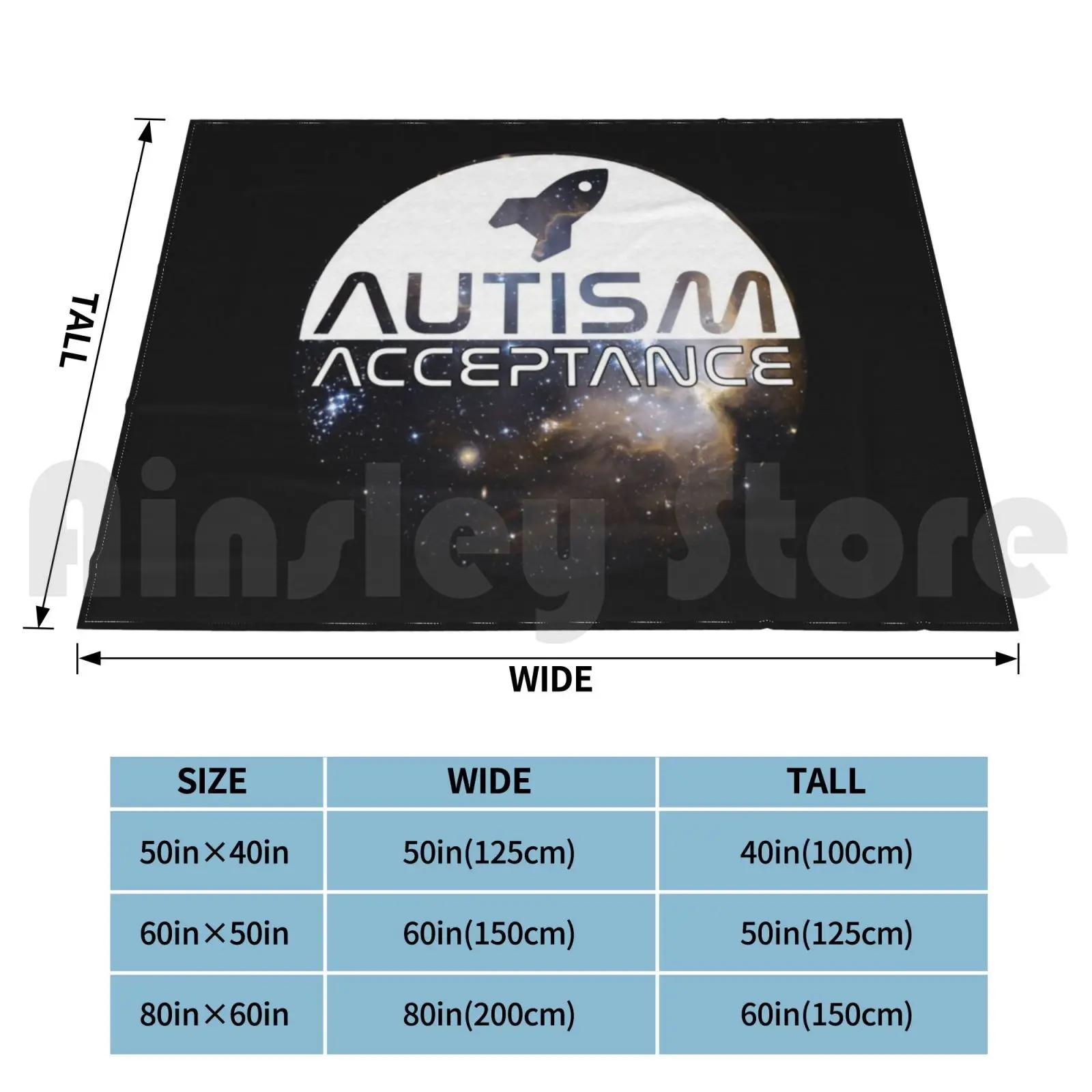 Autism Acceptance Blanket Super Soft Warm Light Thin Autism Neurodiversity Autistic Autism Acceptance Aspergers