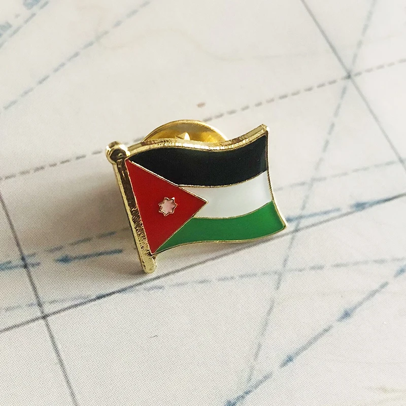 JORDAN National Flag Embroidery Patches Badge Shield And Square Shape Pin One Set On The Cloth Armband   Backpack  Decoration