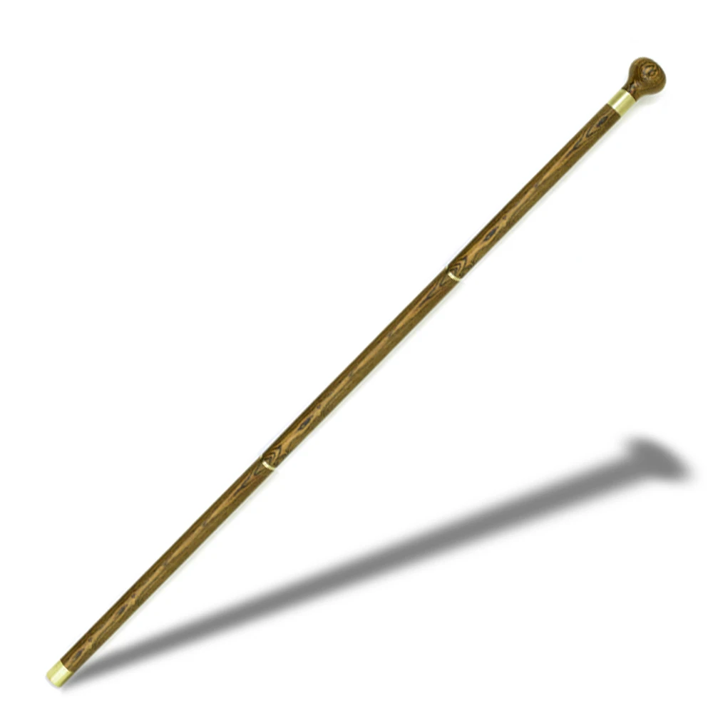 Wooden Walking Cane Stick Foldable Vintage Wood Round Head Canes 3-Sections Gentle Travel Walking Gentleman Stick Portable