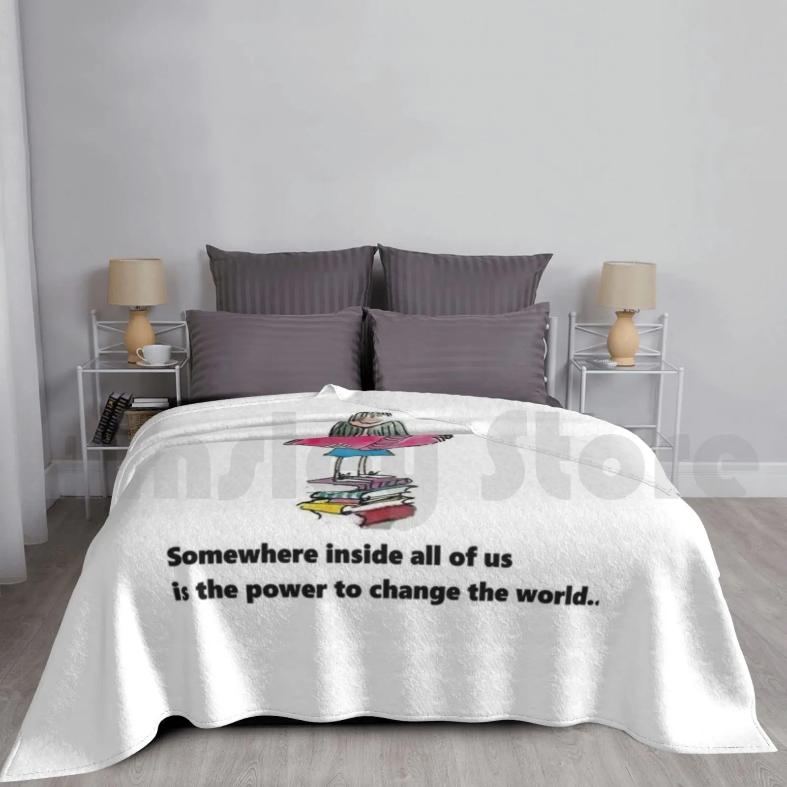 

Matilda Bookworm Blanket Fashion Custom Books Reading Bookish Book Love Bookworm Book Dragon Bibliophile Book