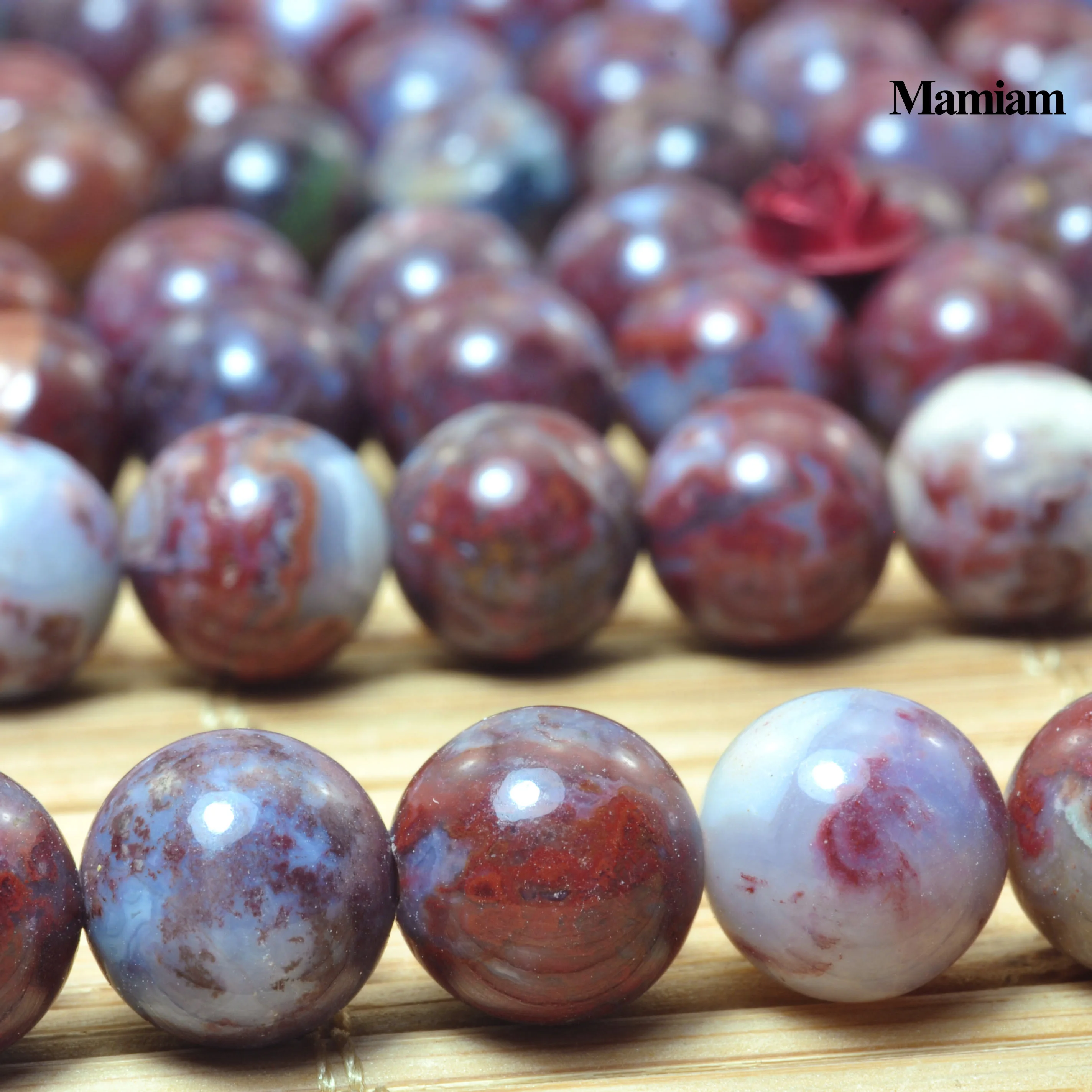 

Mamiam Natural A+ Red Heliotrope Bloodstone Round 6mm 8mm Loose Beads Diy Bracelet Necklace Jewelry Making Gift Design