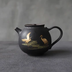 LUWU black ceramic teapots kettle chinese kung fu tea pot 180ml