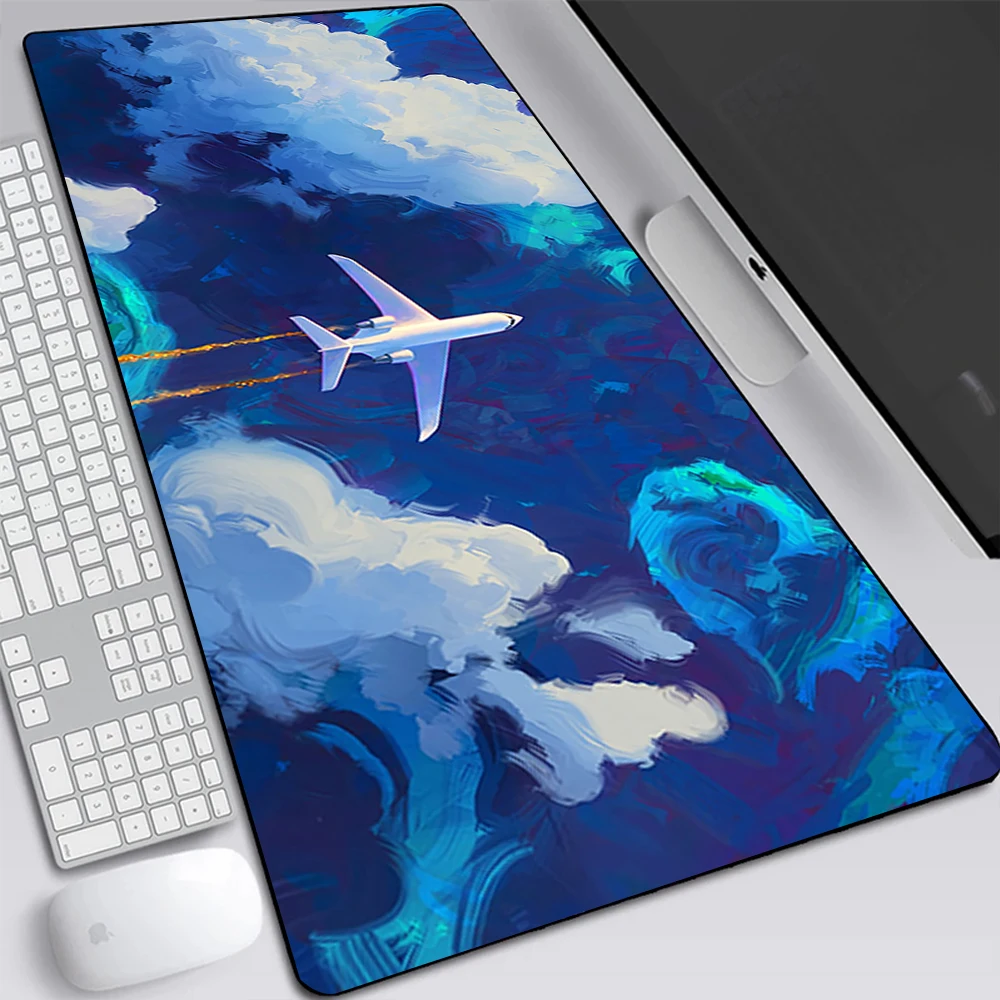 aviao voo nuvens grande gaming mouse pad computador portatil mousepad teclado tapete de mesa gamer tapete do mouse xxl escritorio mausepad 01