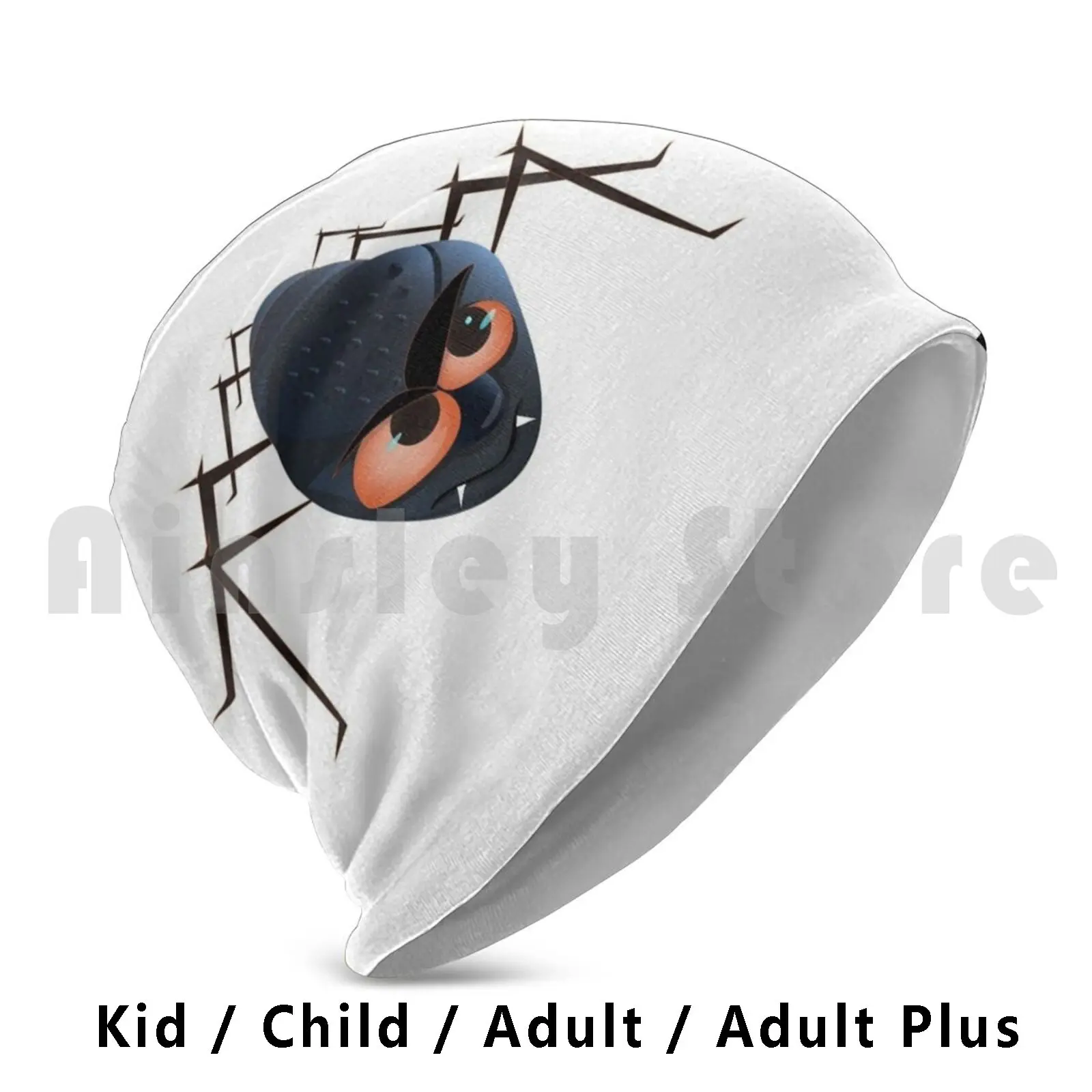 Angry Black Spider With Red Eyes. Hat Hat Angry Animal Black Bug Cartoon Character Creepy