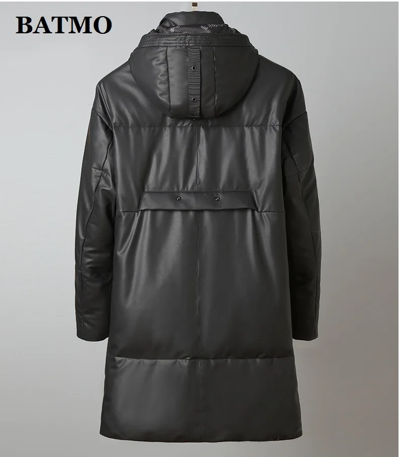 2025 new arrival winter 90% white duck down hooded jackets men,natural real leather coat ,Plus-size M-5XL 2019