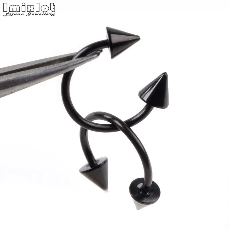 20pcs/lot Stainless Steel Nose Ring Piercing Horseshoe Spike Septum Piercing Eyebrow Tragus Helix Pircing Lip Piercing Nariz