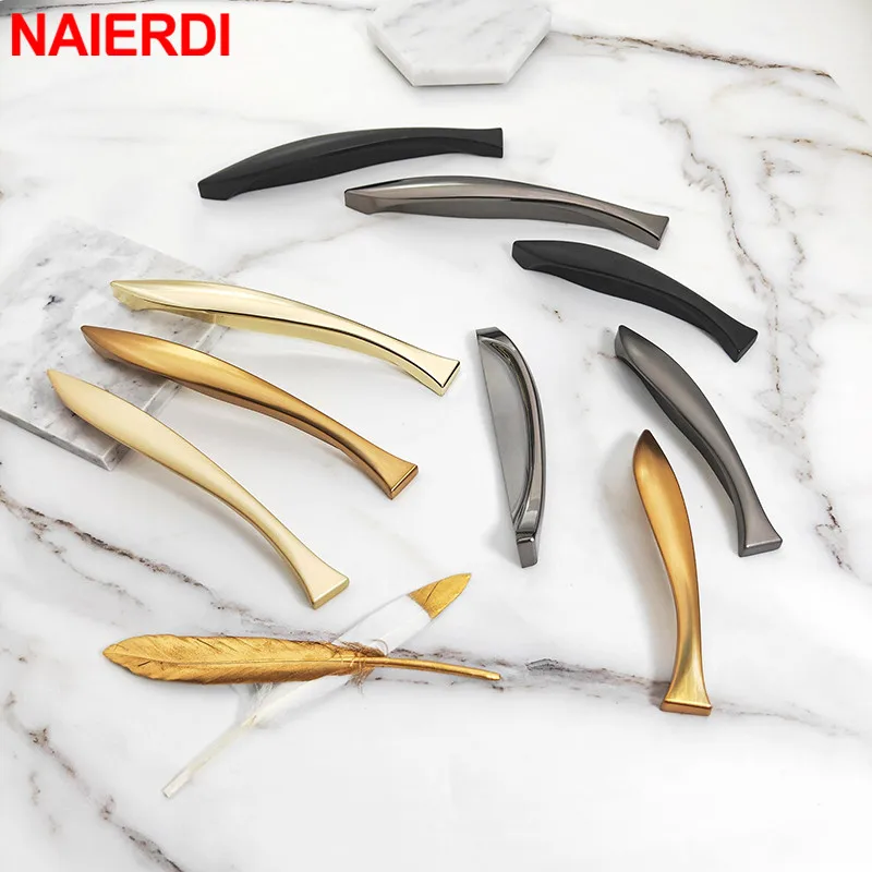 NAIERDI Bright Gold Cabinet Handles Fish Solid Drawer Knobs Zinc Alloy Kitchen Cupboard Door Pulls Furniture Handle Hardware
