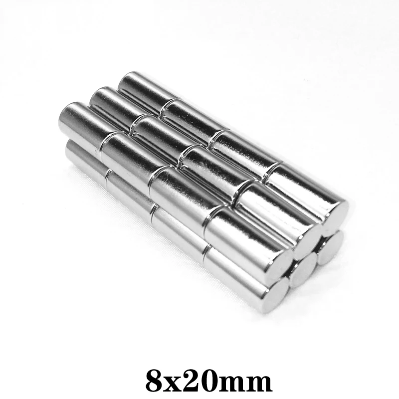 

5~50PCS 8x20 mm Super Powerful Magnetic Magnet 8mm x 20mm Thick Permanent Neodymium Magnet Strong 8x20mm Round Magnet 8*20 mm