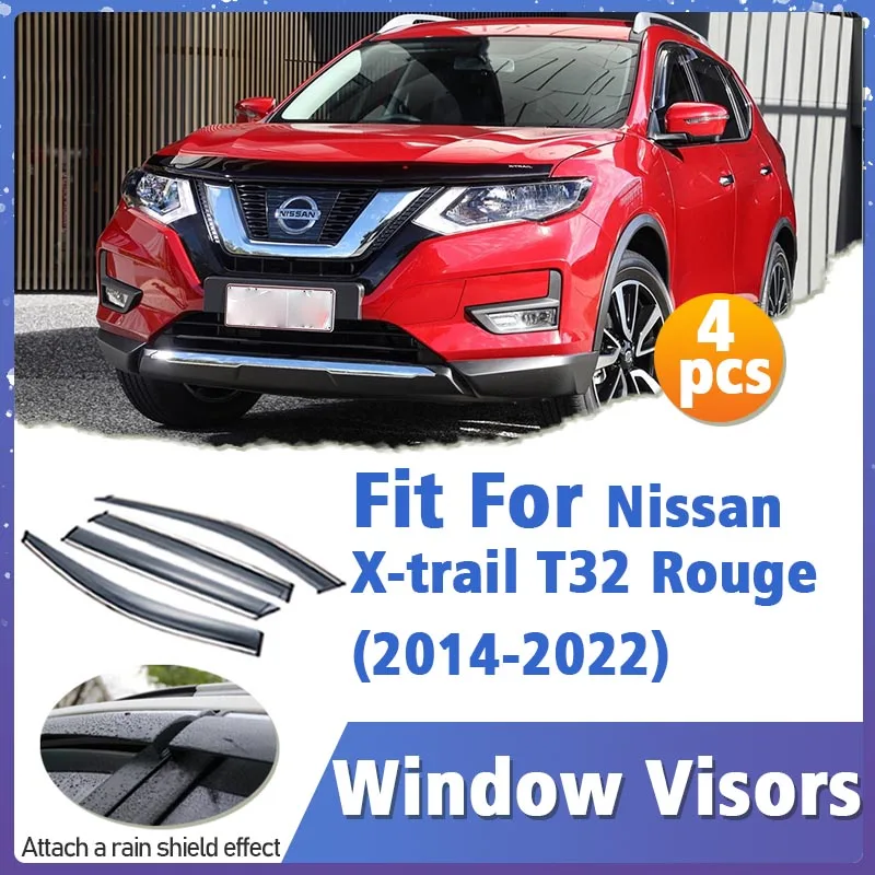 

Window Visor Guard for Nissan X-trail T32 Rouge 2014-2022 Cover Trim Awnings Shelters Protection Sun Rain Deflector Accessories