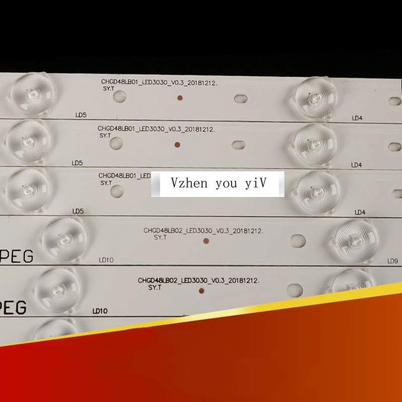 10 Stks/set 5Pcs R & 5Pcs L Strip Voor Changhong 48Inch LED48C2000i LED48C2080i Hi Kwaliteit Aluminium Back CHGD48LB01