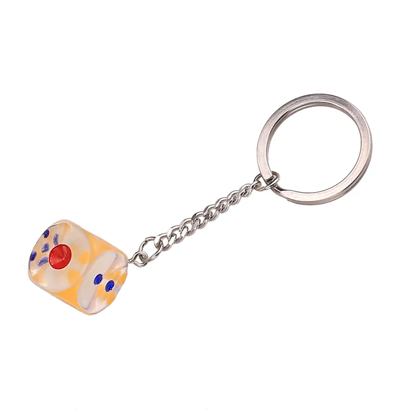 3D Stainless Steel Hole Key Ring Plus Dice Custom Diy Key Chain Women Steel Round Split Cute Keychain Gifts for Men