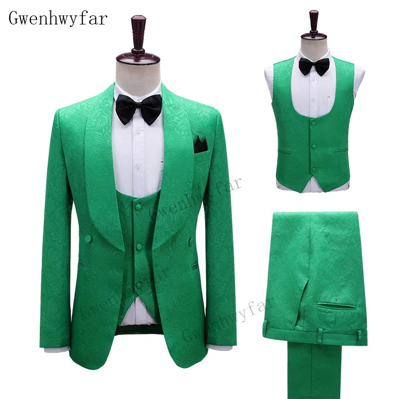 

Gwenhwyfar Handsome Double Brested Groomsmen Shawl Lapel Groom Tuxedos Men Suits Wedding/Prom ( Jacket+Pants+Vest) G1034