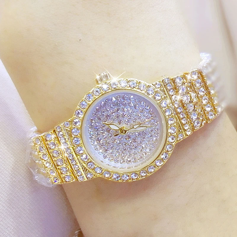 BS Women Watch Famous Luxury Brands Diamond Ladies Wrist Watches Female Small Wristwatch Rose Gold Watch Women Montre Femme