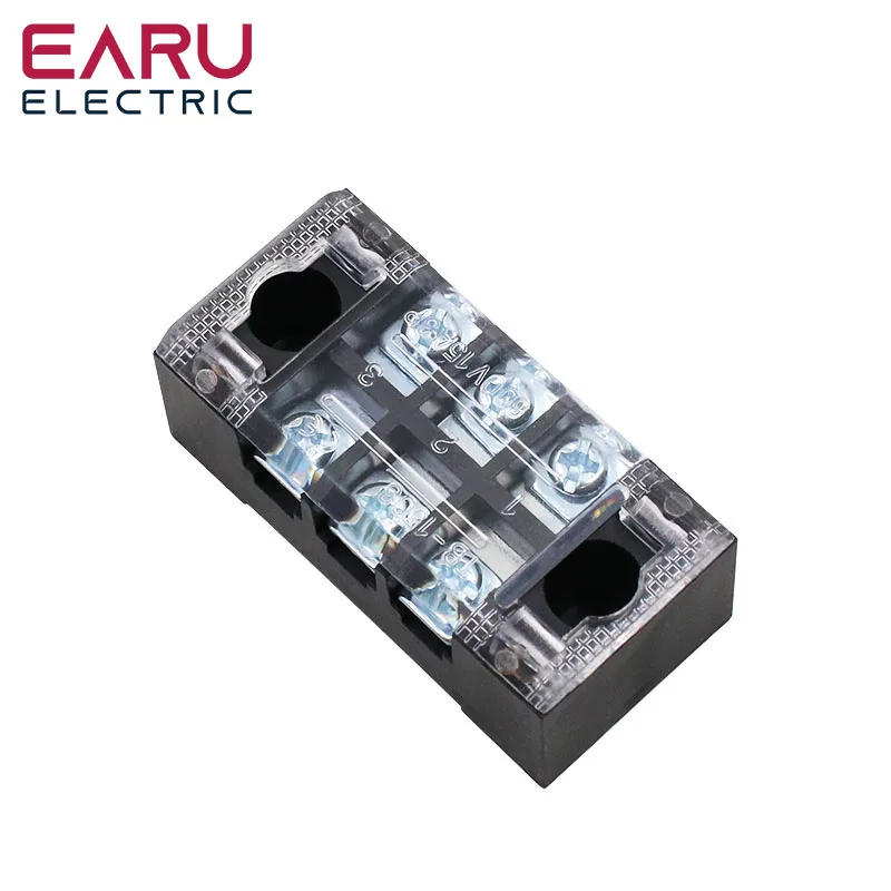 15A 600V Dual Row Barrier Screw Terminal Block Wire Connector TB Series 3 4 5 6 8 10 12 16 20 Positions Ways Factory Wholesale