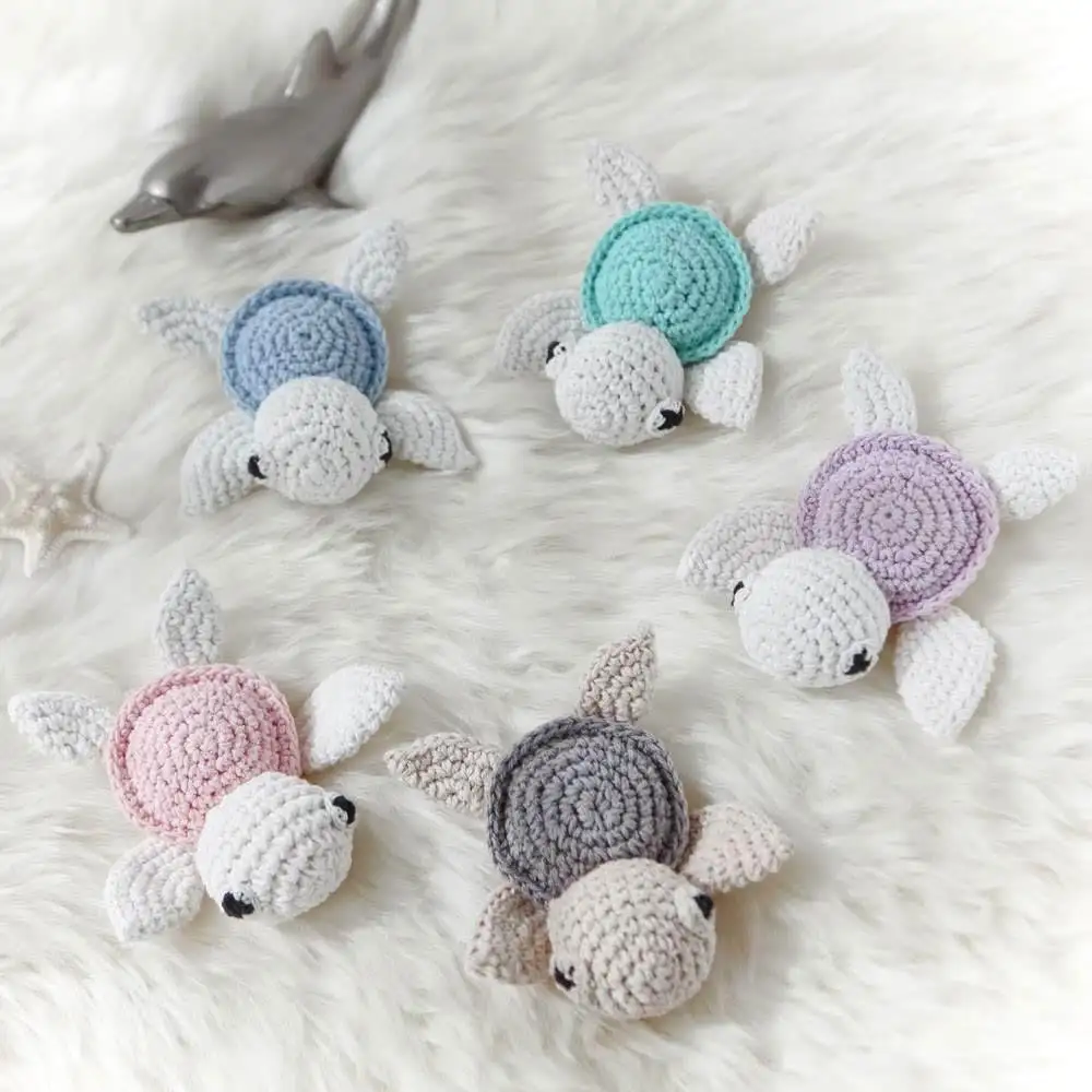 Handmade Crochet Cotton Tortoise DIY Baby Pacifier Chain Accessories Infant Newborns Teether Toy Gifts Baby stroller ornaments