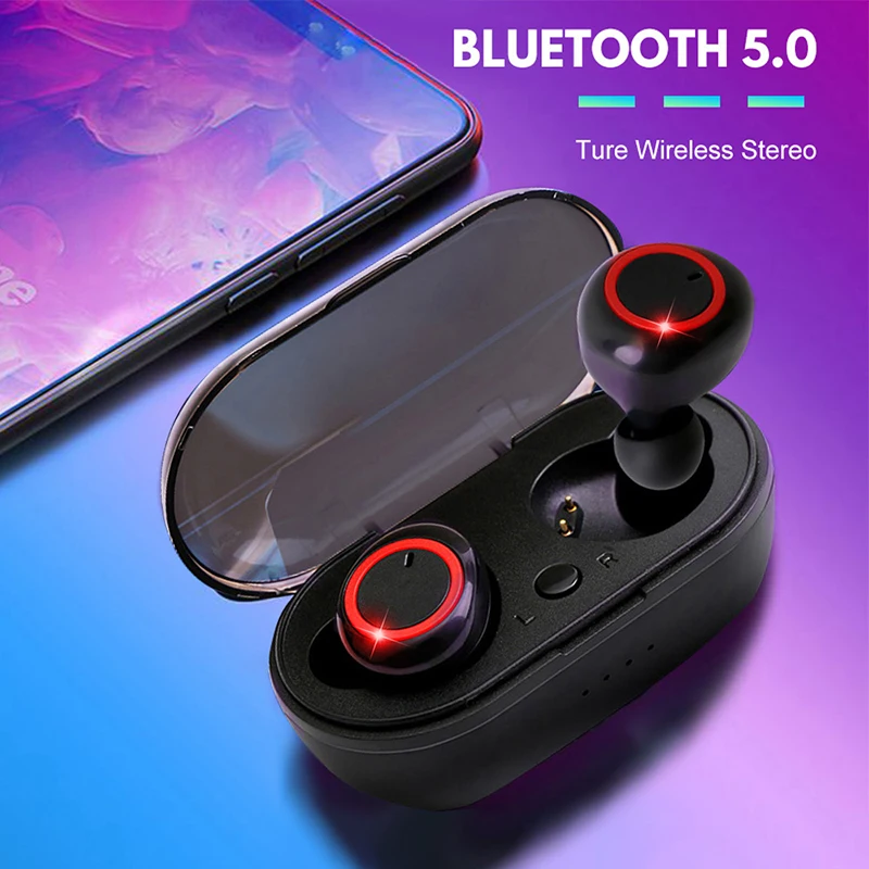 TWS Wireless 5.0 Bluetooth Earphone HiFi Stereo Bluetooth Headset Gamer Sport Headphone  with Charging Box  Wireless Earbuds